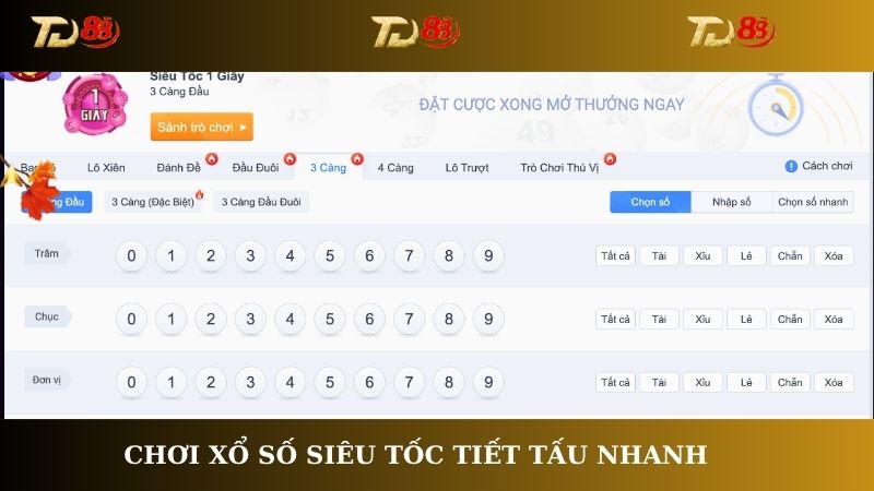 Chơi Xổ số Siêu tốc tiết tấu nhanh